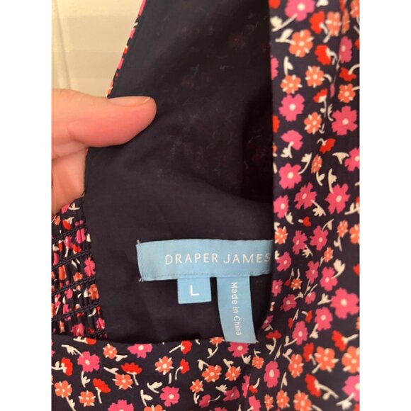 Draper James Dottie Babydoll Floral Poppy‎ Square Neck Shift Dress Sz Large - Picture 4 of 6